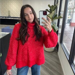 a new day Vibrant Red Cowl Neck Sweater